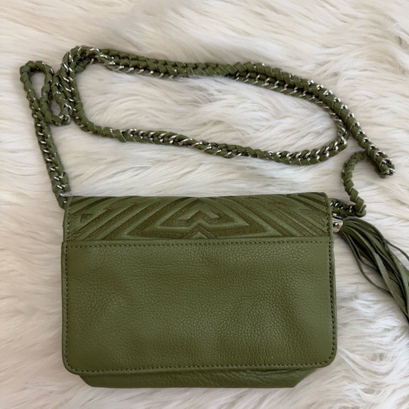Aimee Kestenberg Alexis Chain Green Leather Small Crossbody Bag - Picture 11 of 16